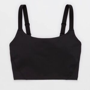 OFFLINE by Aerie Black Real Me Ribbed Longline Sports Bra - XL